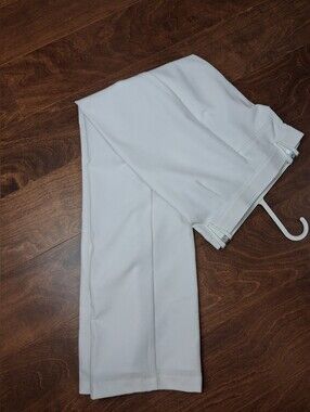 Women White Dress Pants - Classic Straight Fit Size -10